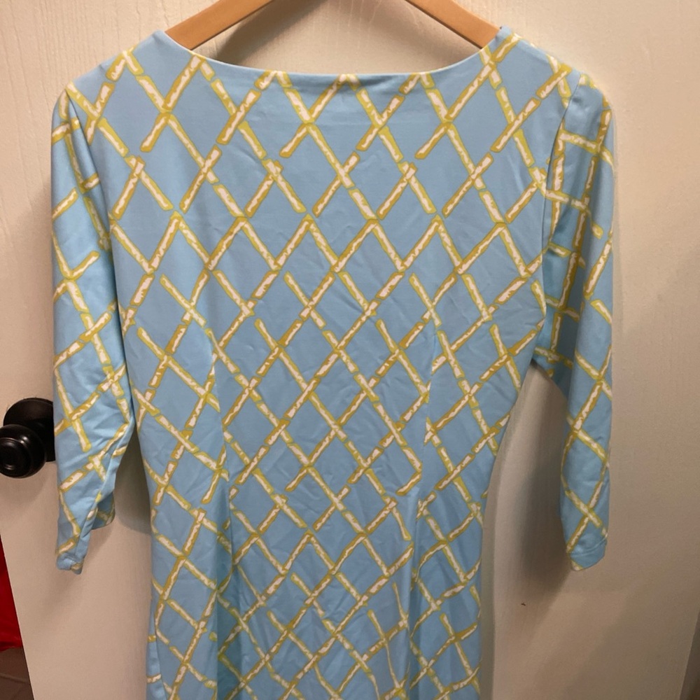 J Mclaughlin Blue And Yellow Patterned Women's Dr… - image 5